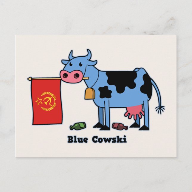 Blue Cowski Postcard (Front)
