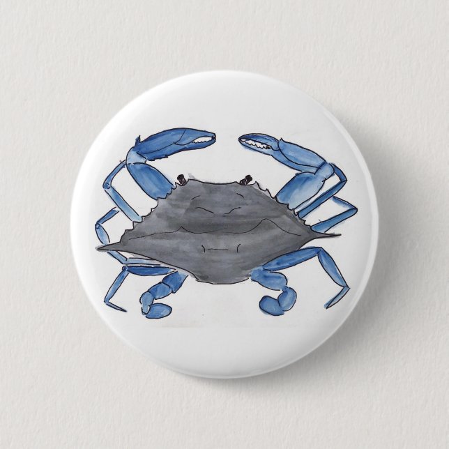 Blue Crab   6 Cm Round Badge (Front)