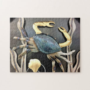Blue Crab Abstract Jigsaw Puzzle