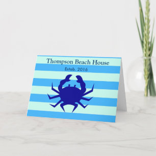 Blue Crab Beach House Nautical Card
