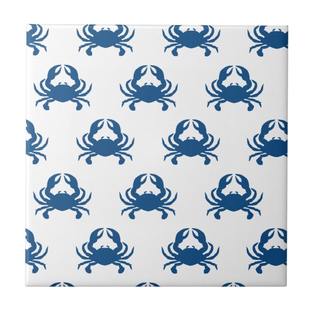 Blue Crab Ceramic Tile Coaster (Front)