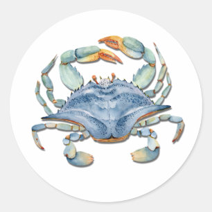 Blue Crab Classic Round Sticker