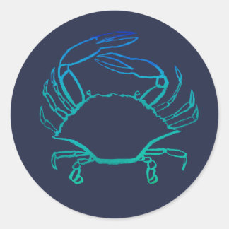 Blue crab classic round sticker