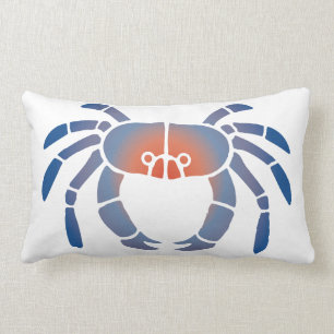 Blue Crab Coastal Living Lumbar Pillow