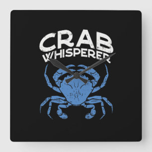 Blue Crab - Crab Whisperer Square Wall Clock