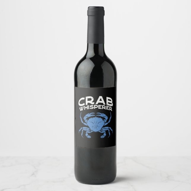 Blue Crab - Crab Whisperer Wine Label (Front)