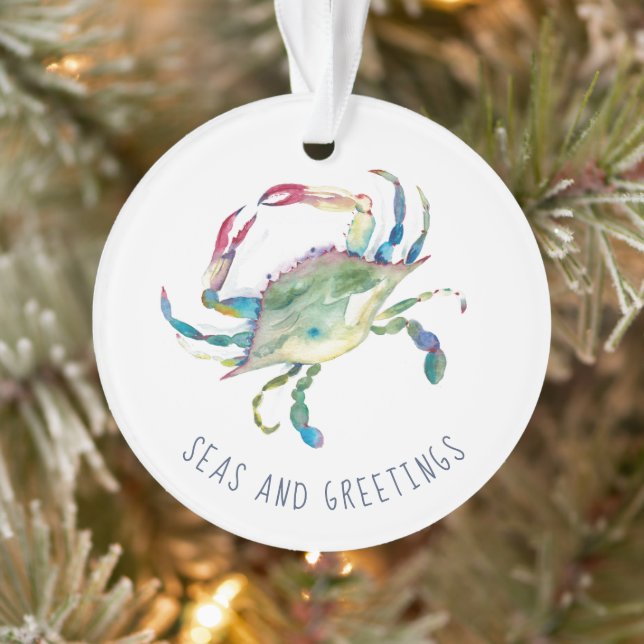 Blue Crab First Married Christmas Ornament (Tree)