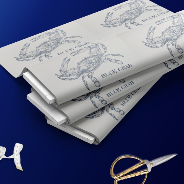 Blue Crab Illustration Fabric (Creator Uploaded)