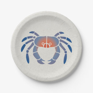 Blue Crab Logo Paper Plate