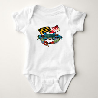 Blue Crab Maryland flag Baby Bodysuit