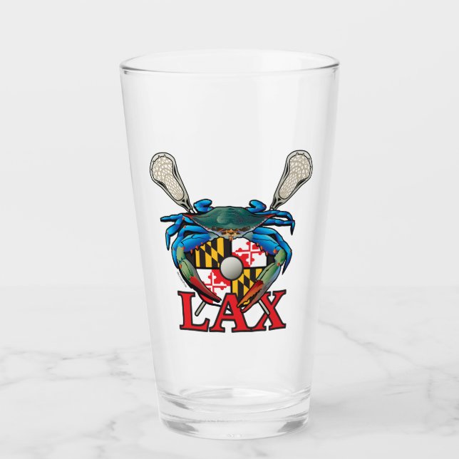 Blue Crab Maryland LAX Crest Glass (Front)