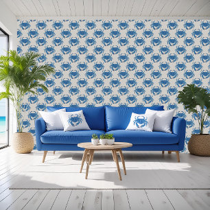 Blue crab nautical beach wallpaper