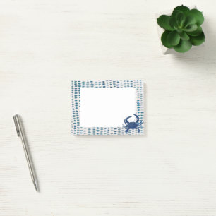 Blue Crab Nautical Sea Glass Post-it Notes