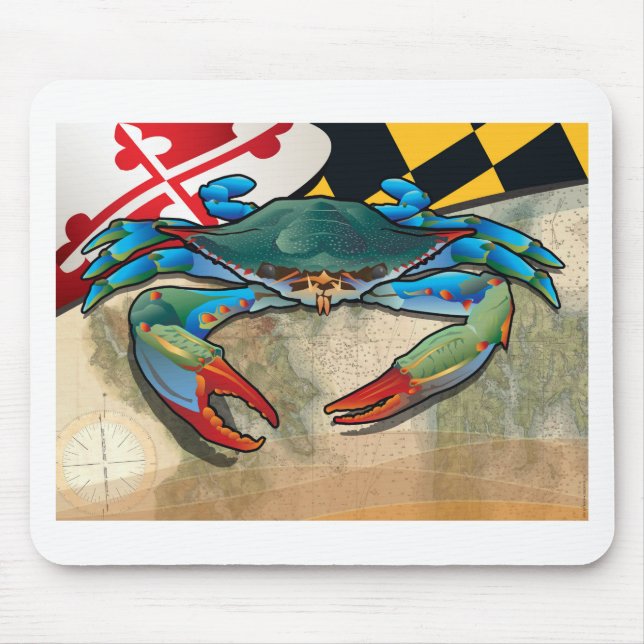 Blue Crab of Maryland Mouse Mat (Front)