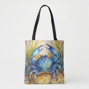 Blue Crab on a Beach Tote Bag