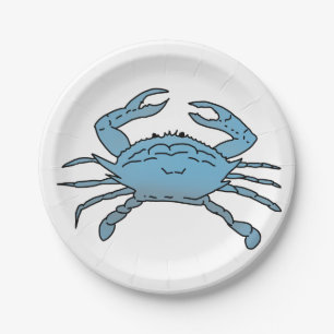 Blue Crab Paper Plate