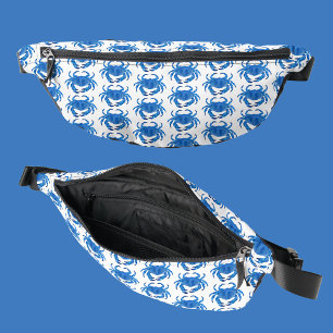 Blue Crab Pattern Bum Bags