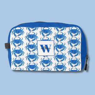 Blue Crab Pattern Dopp Kit