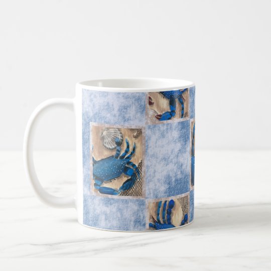 Blue Crab Pattern Mug