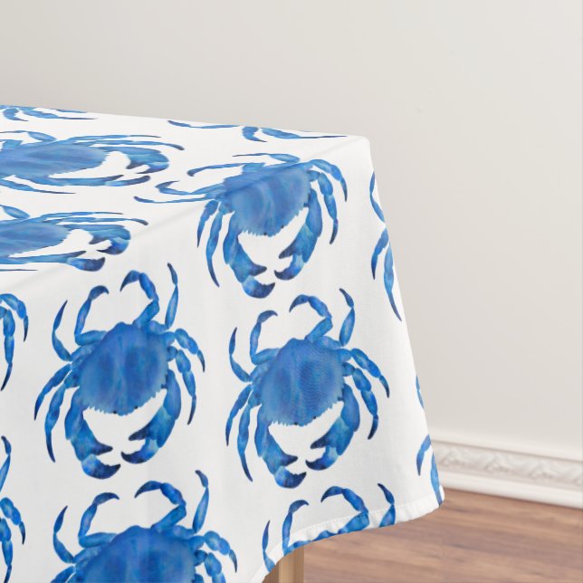 Blue Crab Pattern Tablecloth (In Situ)