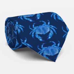Blue Crab Pattern Tie