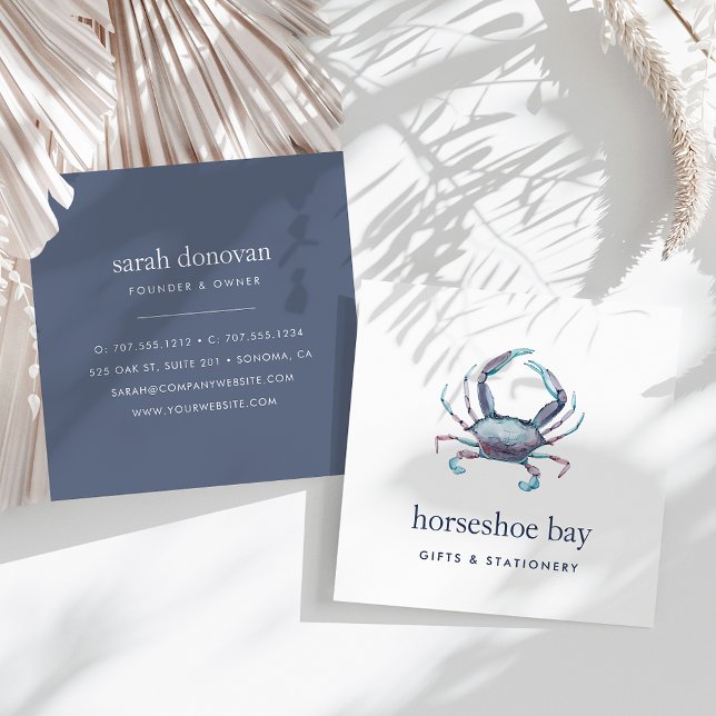 Blue Crab Square Business Card (Creator Uploaded)