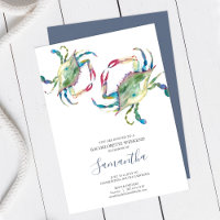 Blue Crab Watercolor Charleston SC Bachelorette