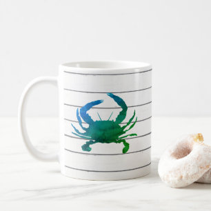 Blue Crab Watercolor Painting Mug