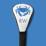 Blue Crab Watercolor Personalised Golf Head Cover<br><div class="desc">Blue crab golf head cover.  Add you own initials or name.  Matching items available.  Original art from artists own illustrations. Please use the message me button below for help with further customisation and special requests.  © Zoe Chapman Design</div>