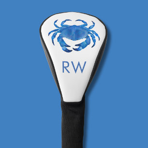 Blue Crab Watercolor Personalised Golf Head Cover