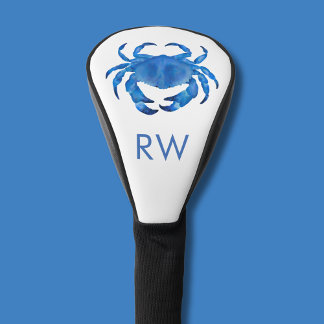 Blue Crab Watercolor Personalised Golf Head Cover