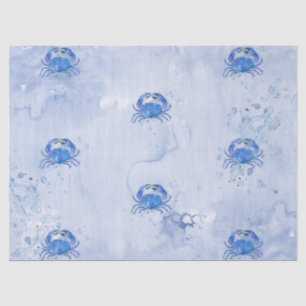 Blue Crab Watercolor Tissue Paper