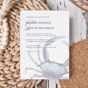Blue Crab Wedding Invitation