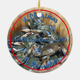 Blue Crabs - Christmas in North Carolina Ceramic Tree Decoration