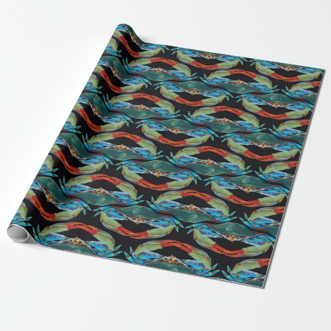 Blue Crabs Forever Wrapping Paper (Unrolled)