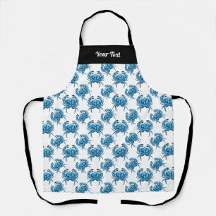 Blue Crabs Pattern Fresh Seafood Apron