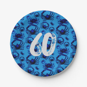 Blue Crabs Pattern Paper Plate
