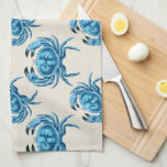 Blue Crabs Seaside Pattern Tea Towel<br><div class="desc">A blue crab pattern for that seaside feeling. Shown here with a sandy beige background,  you can change the background to any other colour by using the "customise it" option.</div>