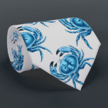 Blue Crabs Seaside Pattern Tie<br><div class="desc">A blue crab pattern for that seaside feeling. Shown here with a silver background,  you can change the background to any other colour by using the "customise it" option.</div>