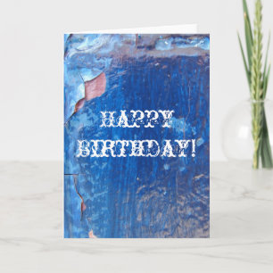 Blue Cracked Peeling Paint, Happy Birthday! Card