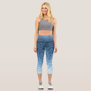 Blue cracking ice capris