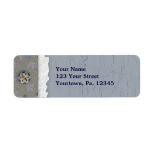 Blue Crackle Paint Look Address Label