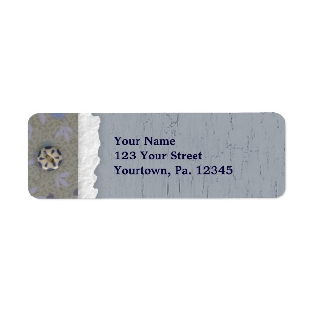 Blue Crackle Paint Look Address Label (Front)