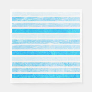 Blue Crackle Striped Paper Lunch Napkins