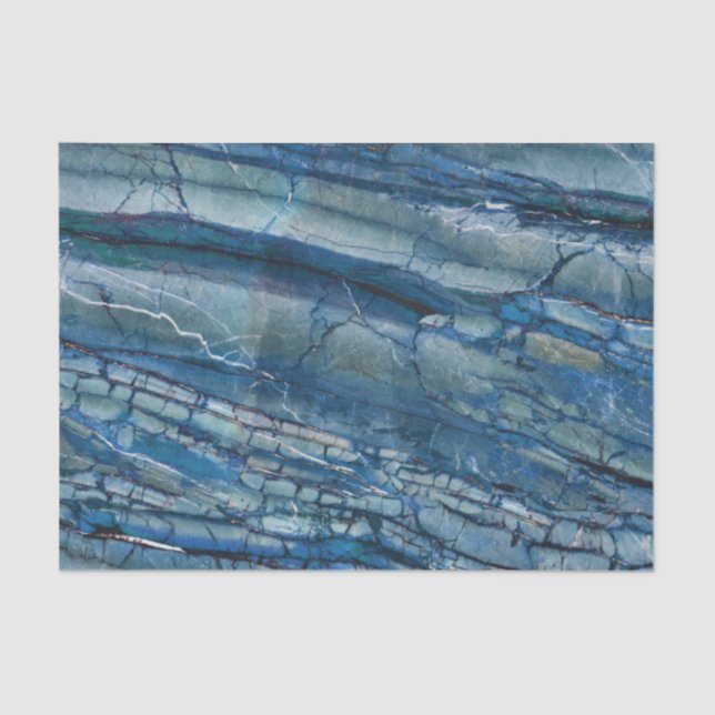 Blue Crackled Marble Tissue Paper (Front)