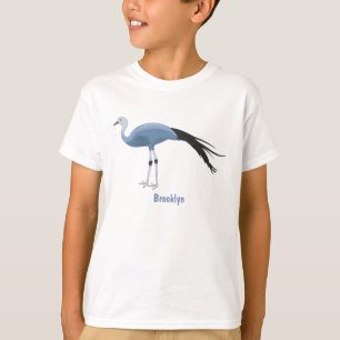 Blue crane bird cartoon illustration T-Shirt