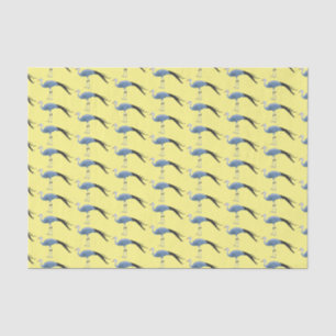 Blue crane bird cartoon illustration tissue paper