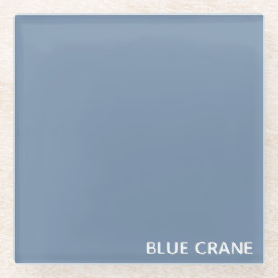 Blue Crane blue color name Glass Coaster