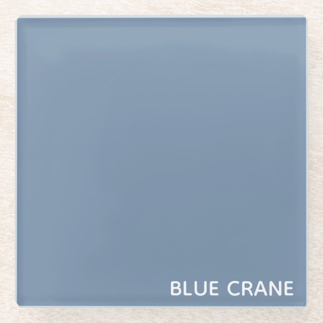 Blue Crane blue color name Glass Coaster (Front)