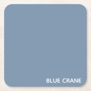 Blue Crane blue color name Square Paper Coaster